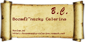 Bozmánszky Celerina névjegykártya